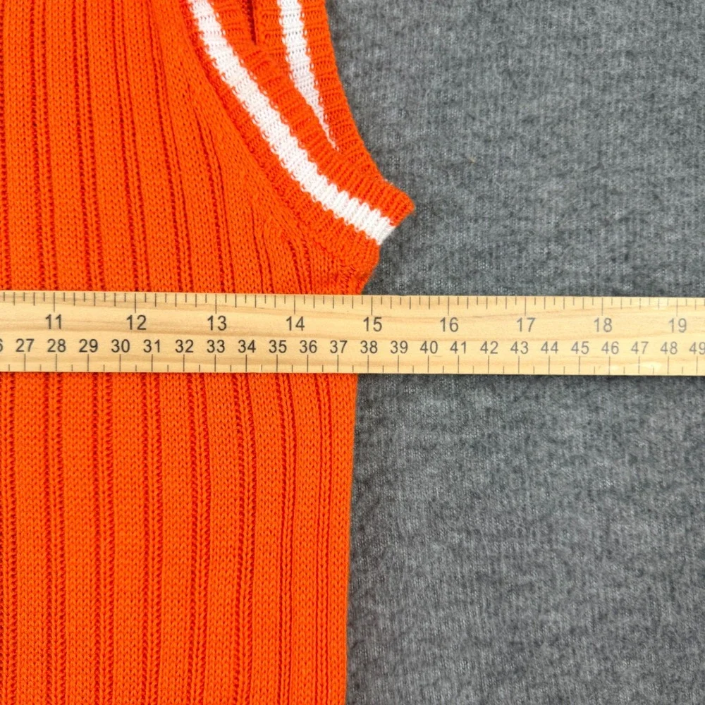C&C California Orange Ribbed Knit Sleeveless Mini Dress Medium - Picture 7 of 7
